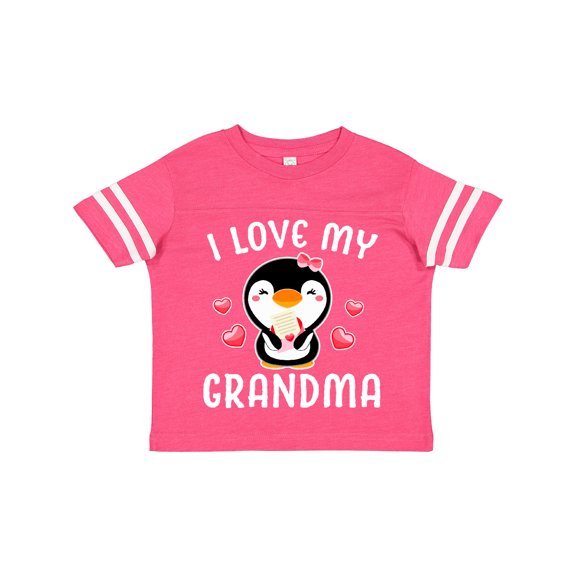 Inktastic I Love My Grandma with Cute Penguin and Hearts Girls Toddler T-Shirt