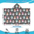 thumbnail image 2 of Gray Christmas Snowman Pattern Hooded Bath Towel，60"x35" for Ages 3 To 12 Kids, Quick Dry Lightweight Soft Microfiber Hood Beach Towel Cover Up for Kids, 2 of 7