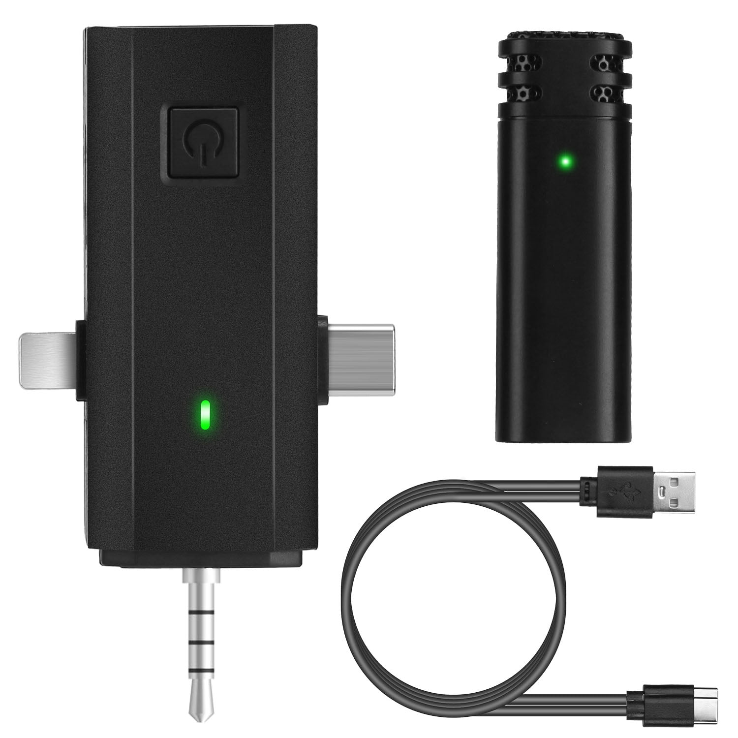 Wireless Clip On Microphone TeqHome Clip-on Wireless Microphone with Charging Case for Type-C IOS PC 6H Lapel Ultra-Long Battery Support 65.6FT Transmissionfor Video Record Interview Vlog