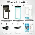 thumbnail image 4 of Atzeste 2 Pack Double Space Waterproof Phone Pouch Bag, IPX8 Waterproof Phone Case Dry Bag for  iPhone 16 15 Pro Max, up to 7.5" for Beach Vacation Travel Cruise Essentials, Teal, 4 of 8