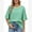 Greenblue, variant on Women Tops Short Sleeve Crew Neck Shirts Comfort Color Block Casual Trendy Tee Summer Striped Tshirt Size L