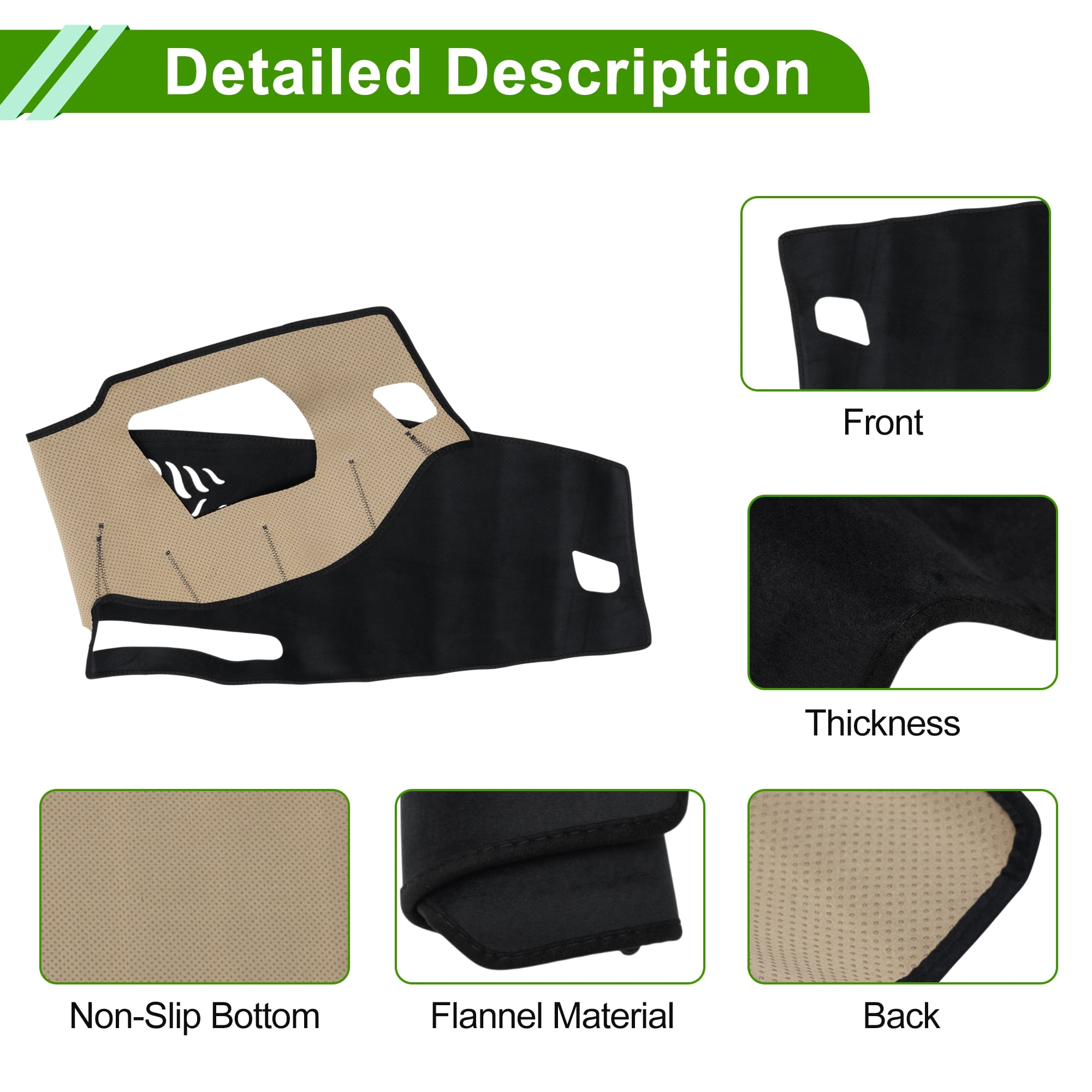 Unique Bargains Dashboard Cover for BMW 7-Series 2016-2020 with Hud Dash Cover Mat Carpet Center Console Dash Cover Mat Car Interior Flannel Black 1 Pcs