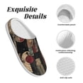 thumbnail image 5 of Picia Abstract Geometric Faces for Women's Lamb-hug Comfy Fleece House Slippers Memory Foam, Slip-on House Shoes Indoor Outdoor-42/43, 5 of 7
