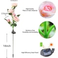 thumbnail image 5 of Solar Flower Lights Garden Decorations Outdoor Waterproof [Updated] 2 Packs 10 Pink Roses Solar Decorative Stake Lights for Patio Pathway Yard Lawn Decor Gifts, 5 of 8