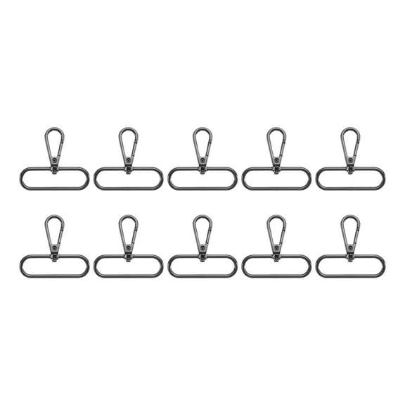 Uxcell 10 pack Swivel Clasps, 2" Oval Ring Lobster Clasp Claw Push Gate Snap Hook, Black