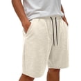 thumbnail image 2 of Men's Casual Sporty Shorts Elastic Waist with Pockets Quick Dry Breathable Lightweight for Gym Workout Running Training Athletic Daily | Zenithor,Beige L, 2 of 7