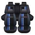 thumbnail image 4 of Maidao Car Seat Covers Leather Set Universal for SEAT for Ateca/Cupra 2016-Present 5 Seats Waterproof Front Rear Cushion Protector Black and Blue, 4 of 9