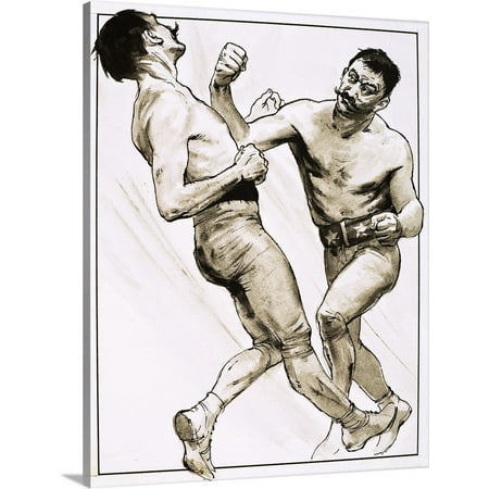 Great BIG Canvas | English School Premium Thick-Wrap Canvas entitled The End of an Era, King of the Bare-Knuckle Boxers,