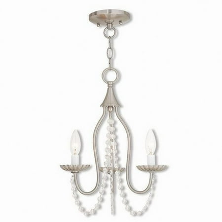

Traditional French Country Farmhouse Three Light Chandelier-Brushed Nickel Finish Bailey Street Home 218-Bel-4402305