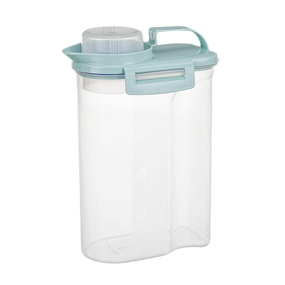 Flip Tite Storage Container with Lid Airtight Easy Open, Stackable Acrylic Canister Jar for Kitchen Pantry Organizer, Snack Cracker Pasta Cereal Pet Food Treats Cat Dog (Blue)