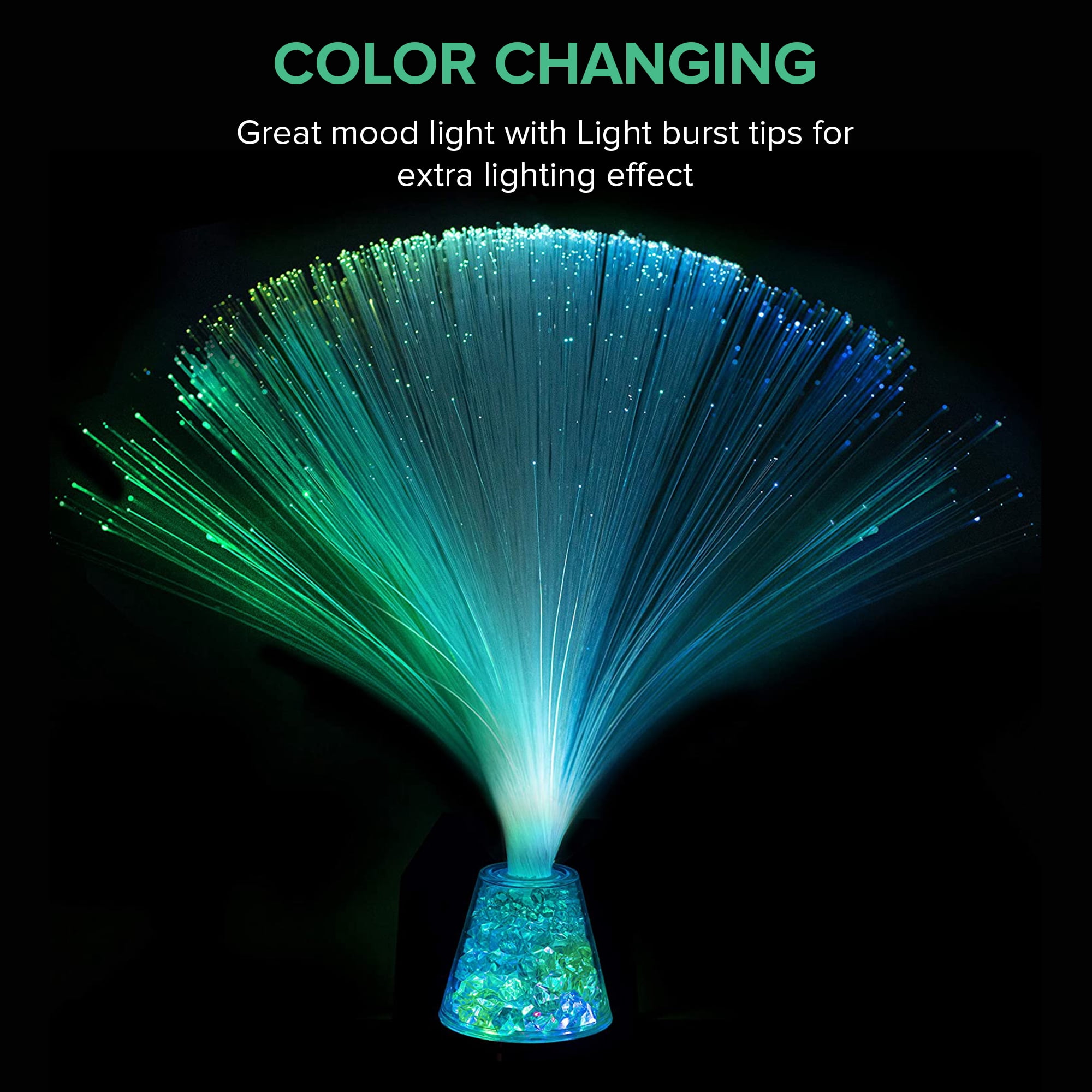 Playlearn Fiber Optic Lamp for Bedroom, Living Room, Office Color Changing Light 13 Inches