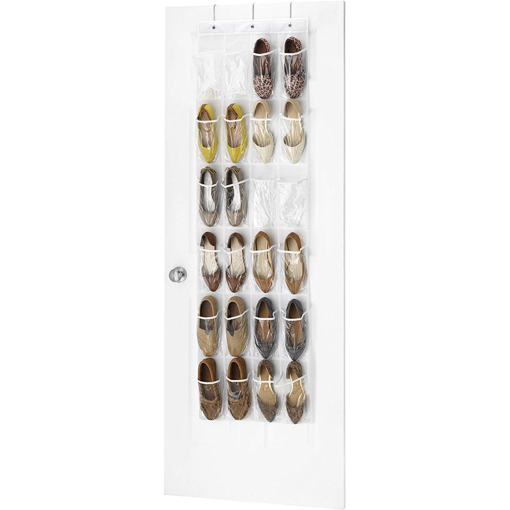 24 Pockets Over The Door Shoe Organizer Hanging Shoe Rack for Closet