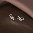 thumbnail image 6 of Solid 925 Sterling Silver Bow Stud Earrings for Women Teens Small Ribbon Stud Earrings Bowknot, 6 of 11