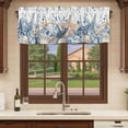 thumbnail image 6 of 2 Pack Valances for Window, Blue Eucalyptus Coastal Short Curtains for Kitchen Bedroom Living Room, Beach Starfish Shell Nautical Rod Pocket Small Window Treatment Valance Drapes 42 x 12 Inch, 6 of 8