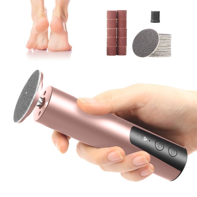 Electric Foot File Nail Grinder 2 In 1,Rechargeable Professionals Foot Sander Pedicure Tool With Sandpaper Disk, 6 Speed Adjustable