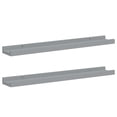 thumbnail image 3 of vidaXL Picture Frame Ledge Shelves 2 pcs Grey 60x9x3 cm MDF, 3 of 5