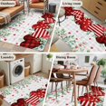 thumbnail image 6 of Valentine's Day Washable Area Rug 2.7 x 5 ft Red Heart Green Eucalyptus Roses Petals Plaid, Soft Non Slip Rugs Stain Repellent Indoor Felt Carpet for Living Dining Room Bedroom Home Office, 6 of 9