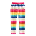 thumbnail image 2 of CSCHome Kids Baby Girls Leggings Rainbow Striped Casual Tights Pants Toddler Stretchy Pant Stripes Printed Pants Size 2-8Years, 2 of 7