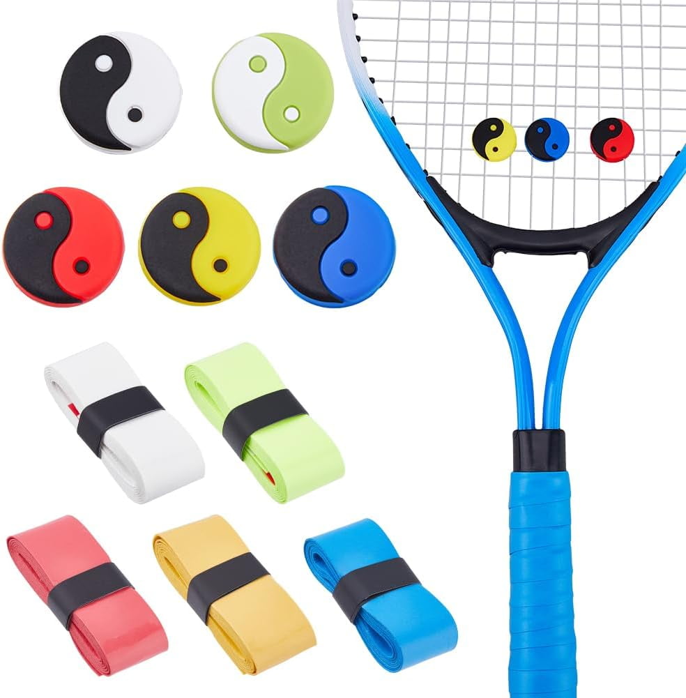 8 Amortisseurs Silicone Pour Raquette Tennis - Anti-vibration Et Style Lettres Colorées !