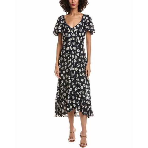 Cinq à Sept womens Isha Midi Dress, 4, Blue