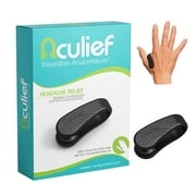 Aculief - Award Winning Natural Headache, Migraine, Tension Relief Wearable , Supporting Acupressure Relaxation, Stress Alleviation - Simple, Easy, Effective 1 Pack (Regular, Black)