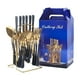 thumbnail image 2 of Wosthever Juego de vajilla de acero inoxidable de 24 pack/lote, duradero y elegante, además del juego de cubiertos de cocina, cuchara Mostrada Oro negro, 2 of 6