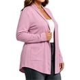 thumbnail image 6 of Iroehba Womens Cardigan Plus Size Long Sleeve Open Front Solid Color Relaxed Cut Casual Outerwear with Pockets for Everyday Wear, 6 of 10