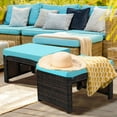 thumbnail image 4 of Gymax Set of 2 Rattan Ottoman Footrest Footstool Patio Furniture w/ Turquoise Cushion, 4 of 10