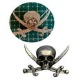 thumbnail image 2 of Gothic Skull Daggers Badge Pin Vintage Horror Skeleton Brooch Crossing Swords Badge Clothing Pin Jewelry Lapel Pin, 2 of 8