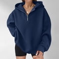 thumbnail image 5 of Womens Zip Up Hoodies Half Zip Pullover Fall Winter Oversized Workout Sweatshirts Y2k Zipper Jackets With Pockets,2XL, 5 of 8