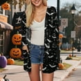 thumbnail image 5 of Towmus Women Halloween Long Sleeve Cardigan Cute Print Knitting Cardigan Long Sleeve Open Front Knitted Sweater Outwear Coat Tops, 5 of 6