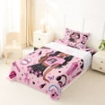 thumbnail image 5 of Erosebridal Cute Black Girls Twin Sheet Sets,Kids Lipstick Cosmetics Pink Sequin Print Stars Bedding 3 Pieces, 5 of 6