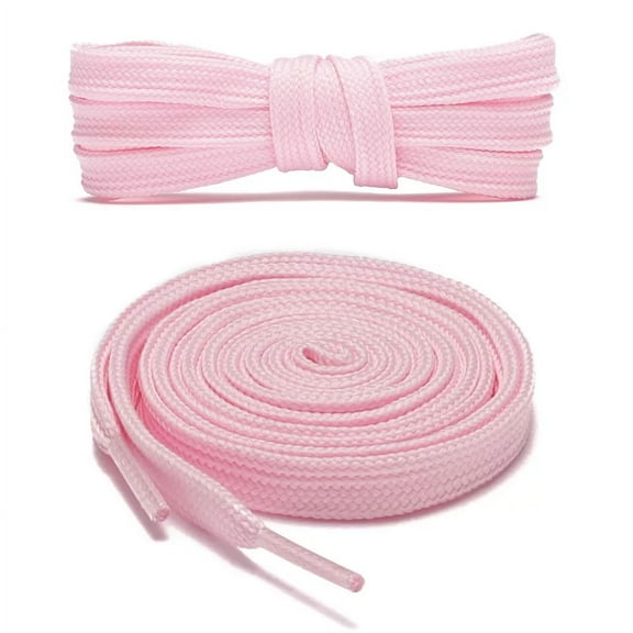 1pair Double Layers Flat Shoe Laces Strings Light Pink for Sneakers Tennis Shoes