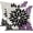 Black Purple, variant on Yellow Blue Flower Pillow Covers 18x18 Inch Set of 2 White Gray Colored Throw Pillows Outdoor Waterproof Decor for Living Room Sofa Patio Funiture Garden Floral Polyester Pillow Covers