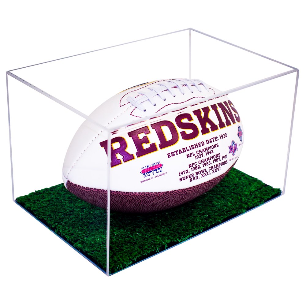 Clear Acrylic Football Display Case with Turf Bottom (A018CTB