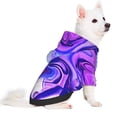 thumbnail image 2 of Honeii Swirl Print Blue Purple1 Print Small Dog Hoodies Pet Hooded Sweatshirts Fall Winter Puppy Cat Sweaters Warm Clothes for Small Dogs Outfits Costume-XX-Large, 2 of 7