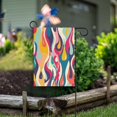 thumbnail image 6 of Abstract Drops Line Pattern Garden Flag House Banner 28" x 40" Double Sided Outdoor Yard Decoration, 6 of 6