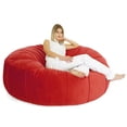 thumbnail image 4 of Lotus Lounge Chair Extra Large Round Velvet Bean Bag Cover -  58" x 58" - Red, 4 of 5