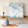 thumbnail image 3 of Ships Next Day Canvas Wall Art 10"x10", Ocean Coastal Wood Framed Canvas Print Painting, Nautical Starfish Conch Seashells Coral Ready to Hang Small Picture Wall Decor for Home Kitchen Nursery Office, 3 of 9