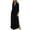 Black, variant on BangWanChi Long Sleeve Dresses for Women Fall Women's Fashion Color V-neck Seven-point Sleeve Long Split Dress