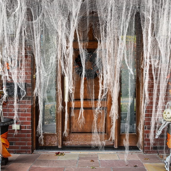 Ebaokuup 196" x 39" Large Halloween White Creepy Cloth, Spooky Gauze Decoration