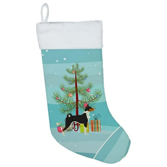 Carolines Treasures CK3517CS Basenji Christmas Tree Christmas Stocking, Large, Multicolor