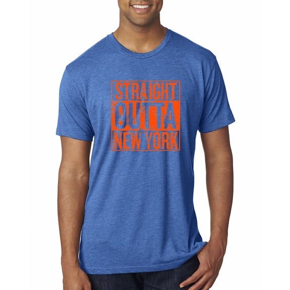 Straight Outta New York NYM Fan | Fantasy Baseball Fans | Mens Sports Premium Tri Blend T-Shirt, Vintage Royal, Small