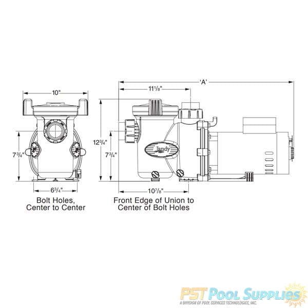 Jandy Zodiac FHPM2.0 FloPro 230/115 VAC 2.0HP Medium Head Pump