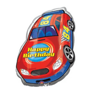 28" BIRTHDAY RACE CAR Balloon • Large Shape Foil Mylar Balloon • Party Supplies Decorations Foil Mylar Balloon