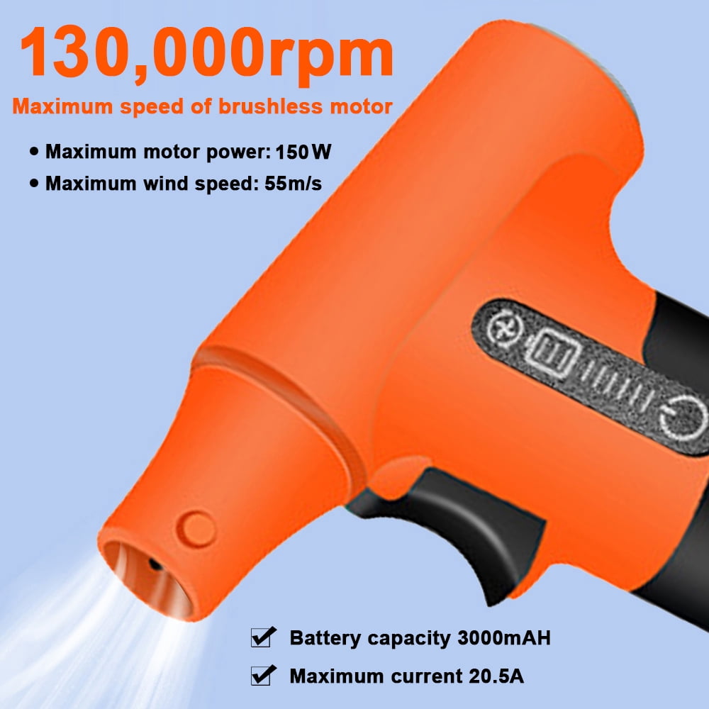 Dust Blower Duster Handheld Brushless Motor Jet Fan 130,000RPM Turbofan High Power Dust Blower Compressed Air Duster Keyboard Cleaning Tool with Type-C Charging Interface