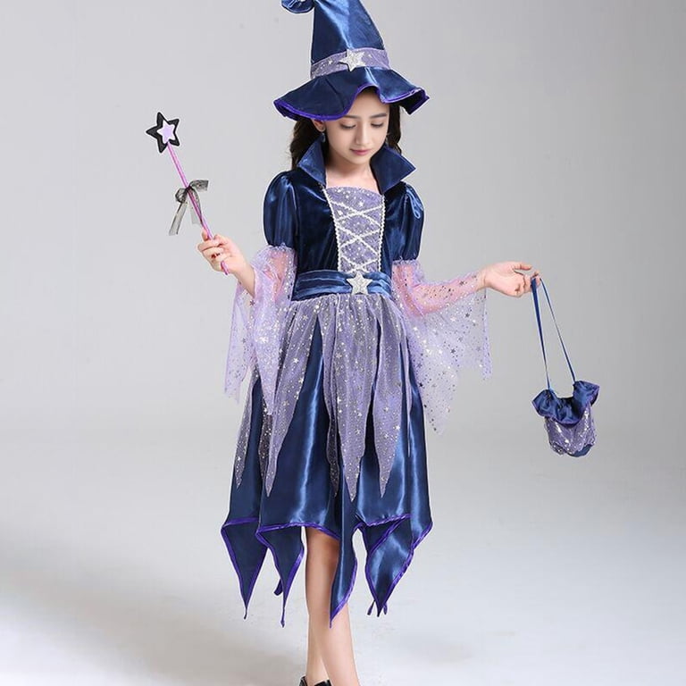 NIEWTR Kids Girls Trick-Or-Treating Black White Striped Tulle Tutu Dress  and Headband 2PCS Toddler Trick-Or-Treating Outfit(12-14 Years ,A07-Blue) -  Walmart.com