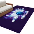 thumbnail image 2 of Bowling Balls Washable Area Rugs 3'x5', Abstract Blue Bowling Ball Bottles Purple Low Pile Throw Living Room Rug Non-Slip Sturdy Edge Binding Carpet for Indoor Entryway Bedside Kitchen, 2 of 9
