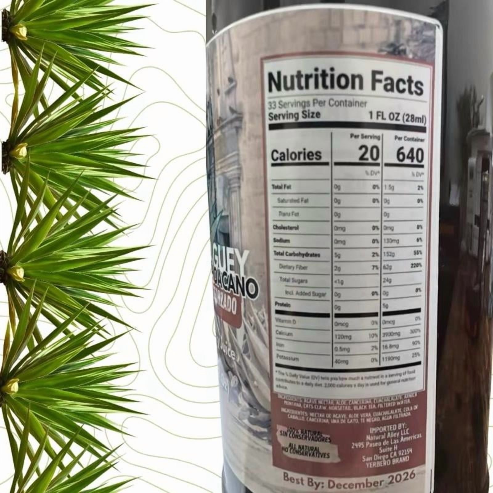 Maguey Juice - Jugo De Maguey Michoacano Tarasco de 1 litro (33.3Fl Oz) 100% Natural