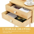 thumbnail image 5 of Giantex Nightstand W/2 Drawers, End Side Table w/Natural Legs for Small Spaces(1, Natural), 5 of 6